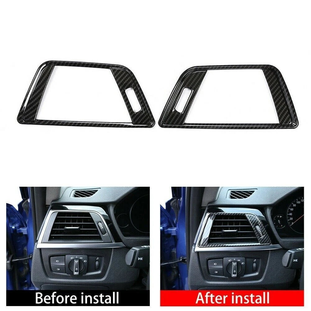 New Carbon Fiber Side Air Vent Outlet Cover For BMW 3 4 Serie F30 F31/F32/F33